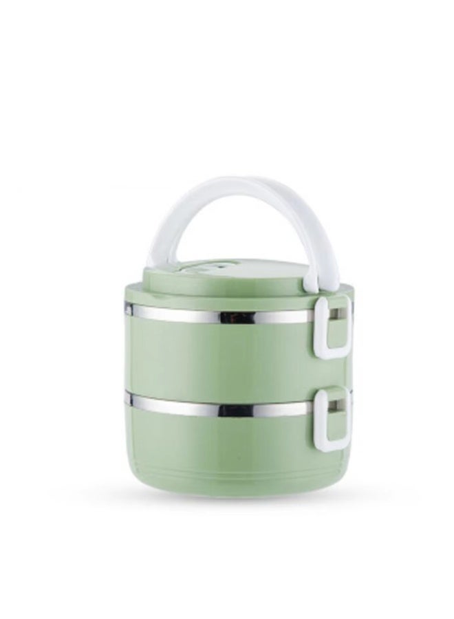 لانش بوكس من الستانلس ستيل سعة 2.1 لتر بتصميم حراري محمول مانع للتسريب وقابل للتكديس بـ3 طبقات ، مناسب للاطفال والبالغين لتخزين الطعام للمدرسة والمكتب والمنزل والنزهات - Image 2